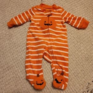 Orange Striped Pumpkin Onesie